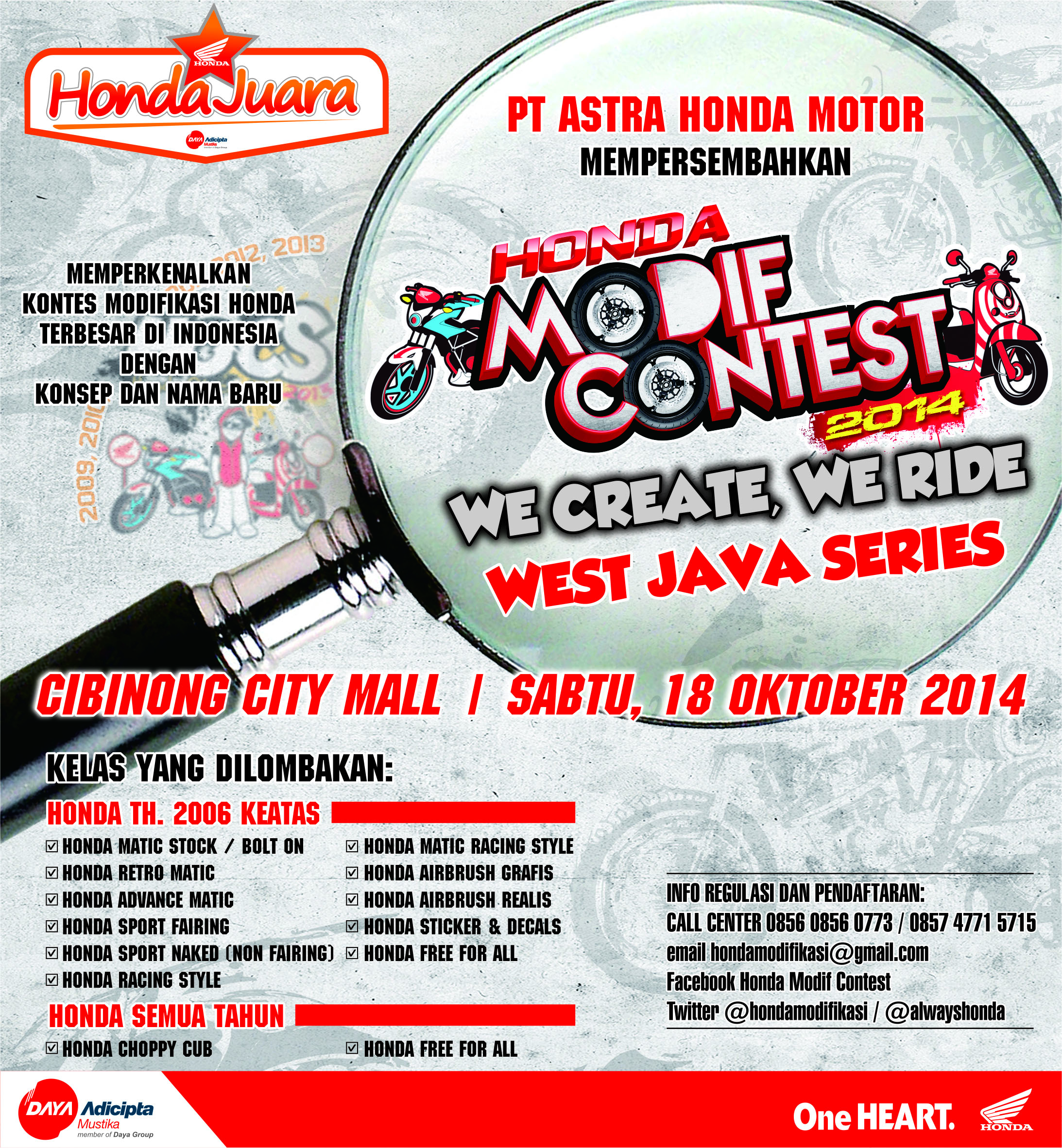 Panduan Lengkap Menuju Honda Modif Contest Seri Jawa Barat PEYSBLOG