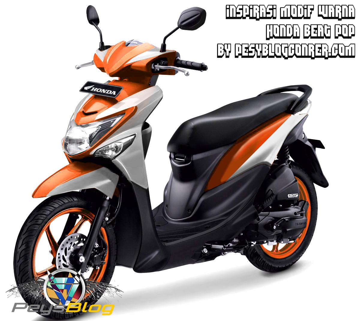 51 Modifikasi Beat Orange Terunik Tang Motor